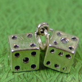 PAIR of DICE Sterling Silver Charm