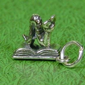BOOKWORM Sterling Silver Charm - CLEARANCE