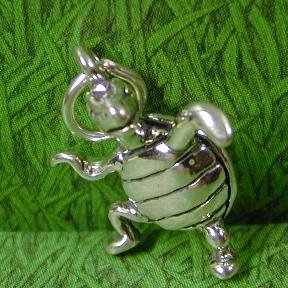 DANCING TURTLE Sterling Silver Charm