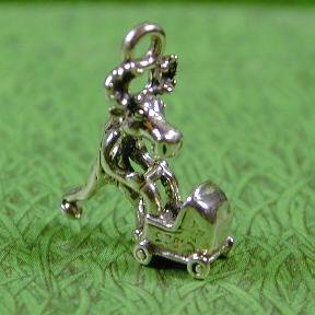 BABY CARRIAGE MOOSE Sterling Silver Charm