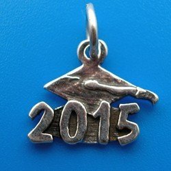 Graduation Cap 2015 Sterling Silver Charm