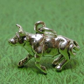 Brahma Bull Sterling Silver Charm