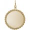 Large Twisted Rope Disc Gold Charm