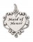 DECORATIVE MAID of HONOR HEART Sterling Silver Charm
