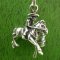 BARREL RIDER on HORSE Sterling Silver Charm