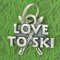 LOVE to SKI Sterling Silver Charm - CLEARANCE