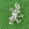 EASTER BUNNY with BASKET Sterling Silver Charm