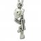 MILITARY RIFLE and HELMET MEMORIAL Sterling Silver Charm