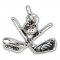 GOLF CLUBS and BALL Sterling Silver Charm