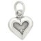 2 SIDED HEART w/inset Heart & Cross Sterling Silver Charm