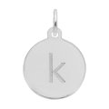 PETITE INITIAL DISC - LOWER CASE K - Rembrandt Charms