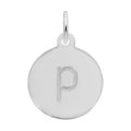 Letter P Disc Sterling Silver