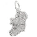 Ireland Map Sterling Silver Charm