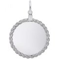 Large Twisted Rope Disc Sterling Silver Charm