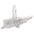 St. Croix Map Sterling Silver Charm