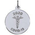 Covid 19 Caduceus Sterling Silver Charm