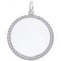 Medium Rope Disc Sterling Silver Charm