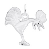Rooster Sterling Silver Charm