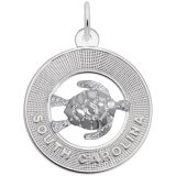 South Carolina Sea Turtle Sterling Silver Charm