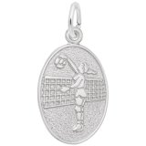 Volleyball Player Sterling Silver Charm