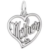 Mother Heart Sterling Silver Charm