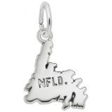 Newfoundland Map Sterling Silver Charm
