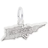 St. Croix Map Sterling Silver Charm