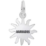 Barbados Sun Sterling Silver Charm