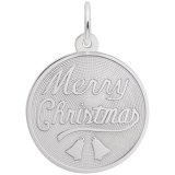 Merry Christmas Disc Sterling Silver