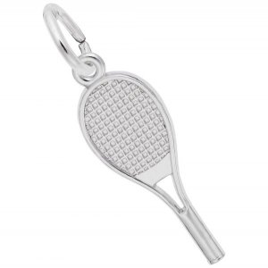 Small Tennis Racquet Sterling Silver Charm