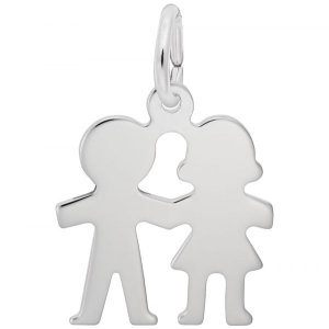 Boy and Girl Sterling Silver Charm