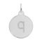 Letter Q Disc Sterling Silver Charm