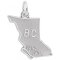 British Columbia Map Sterling Silver Charm