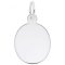 Oval Disc Sterling Silver Charm