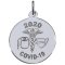 Covid-19 T-Paper Mask Caduceus Sterling Silver Charm